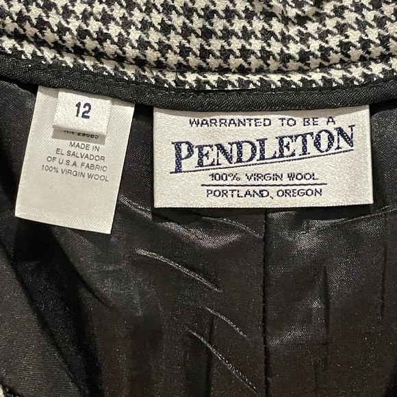 Vintage Pendleton 100% Virgin Wool Houndstooth Pants excellent size 12 - Picture 3 of 9